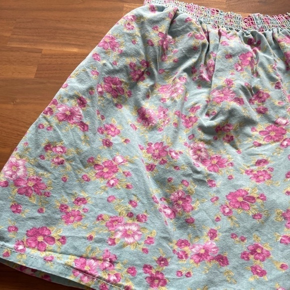 VINTAGE cotton floral pockets elastic waist shorts - Picture 6 of 6